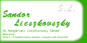 sandor lieszkovszky business card